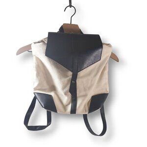 Deux Lux mini backpack White and black canvas 12" x13"